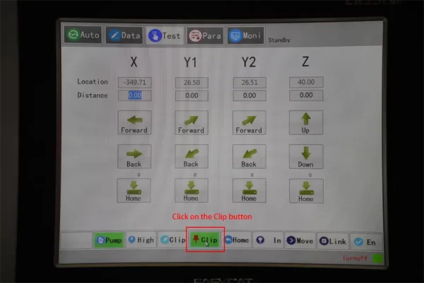 Horizontal V Groover Machine Operation Tutorial - II - Pictures 14 Click on the Clip button