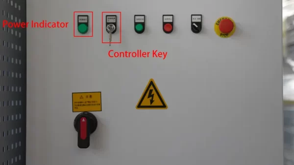 DELEM DA58T CNC Press Brake (finding reference point) – III - Pictures 7 Controller Key and Power Indicator