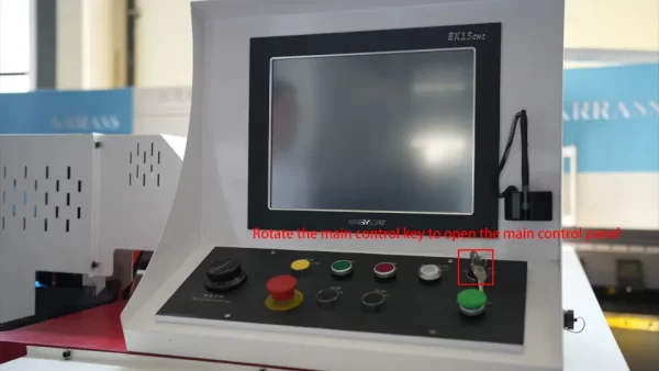 Horizontal V Groover Machine Operation Tutorial - II - Pictures 8 Rotate the main control key to open the main control panel